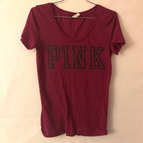 PINK Victoria's Secret Tops - PINK Basic Tee Size Small Burgundy